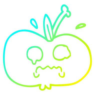 soğuk degrade çizgi çizim karikatür üzgün elma