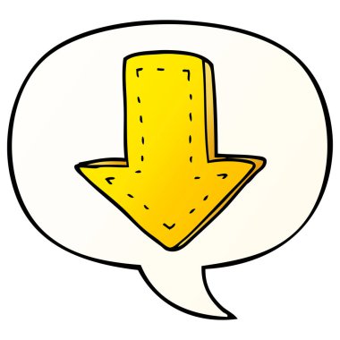 düzgün degrade stil çizgi film işaret ok ve konuşma balonu