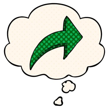 çizgi film işaret ok ve çizgi roman tarzında düşünce balonu