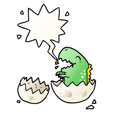 pürüzsüz g yumurta ve konuşma balonu gelen karikatür dinozor kuluçka