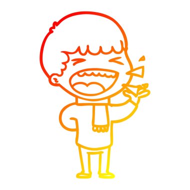 sıcak degrade çizgi çizim karikatür gülen adam