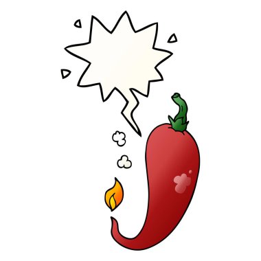 çizgi film biber ve konuşma balonu pürüzsüz degrade tarzında