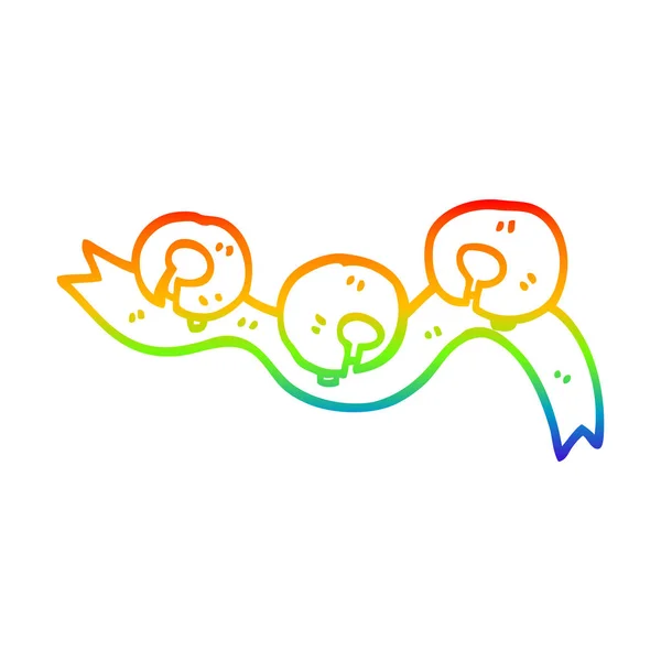 Regenboog gradiënt lijntekening cartoon Jingle Bells — Stockvector