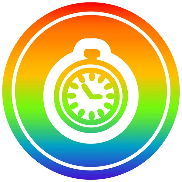 Cronómetro circular en espectro arco iris — Vector de stock