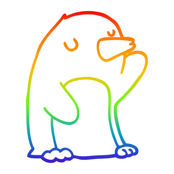 Gökkuşağı gradyan çizgi çizim karikatür penguen — Stok Vektör