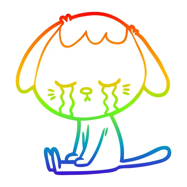 Arco iris gradiente línea dibujo dibujos animados perro — Vector de stock