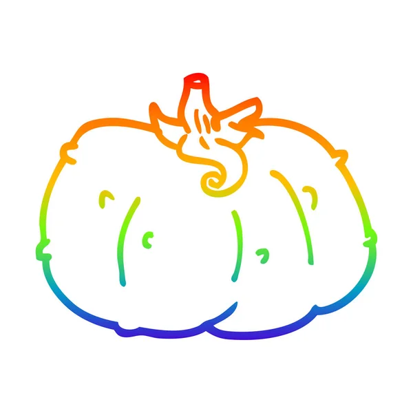 Arco iris gradiente línea dibujo dibujos animados calabaza — Archivo Imágenes Vectoriales