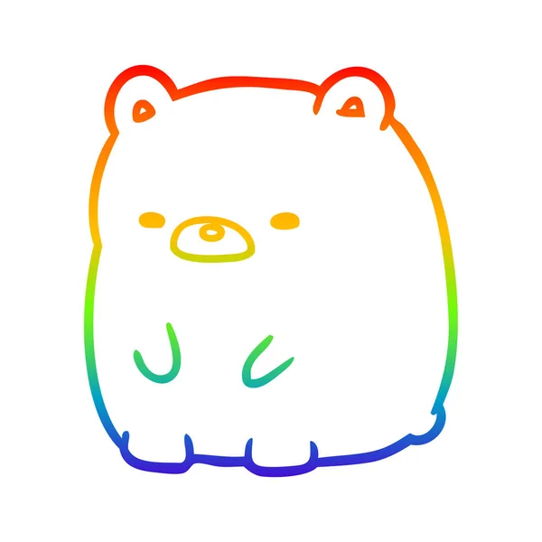 Ουράνιο τόξο γραμμή ντεγκραντέ σχέδιο χαριτωμένο θλιβερή αρκούδα — Διανυσματικό Αρχείο