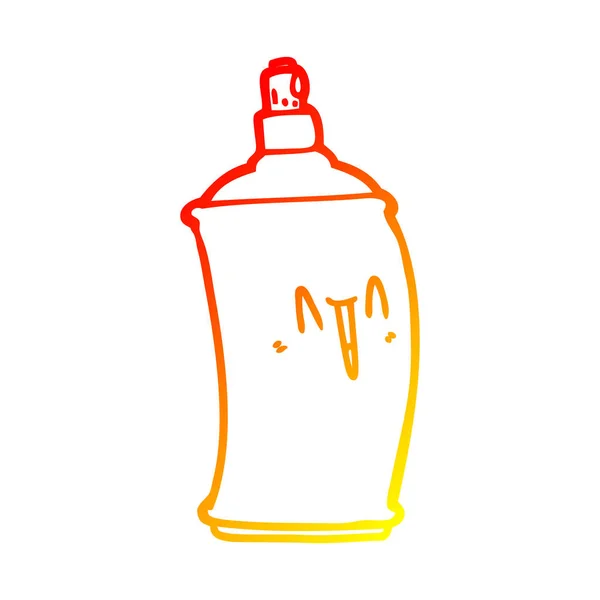 Línea de gradiente caliente dibujo dibujos animados feliz spray puede — Vector de stock