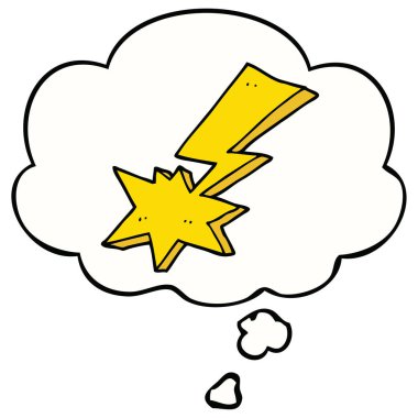 karikatür yıldırım ve düşünce balonu