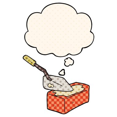 çizgi film bricklaying ve çizgi roman tarzında düşünce balonu