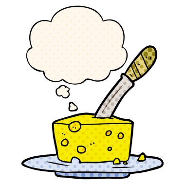 çizgi film peyniri ve çizgi roman tarzında düşünce balonu