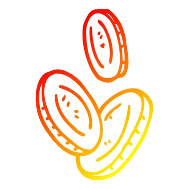 sıcak degrade çizgi çizim karikatür altın sikkeler