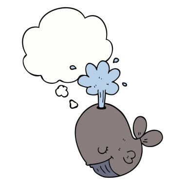 karikatür balina ve düşünce balonu spouting