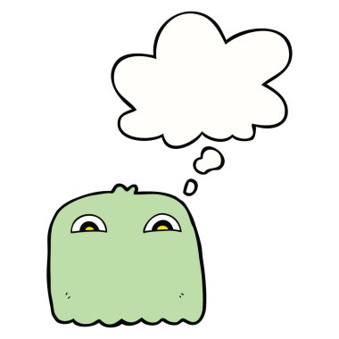 karikatür hayalet ve düşünce balonu