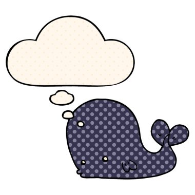 çizgi film balina ve çizgi roman tarzında düşünce balonu