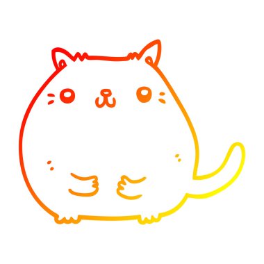 sıcak degrade çizgi çizim karikatür kedi