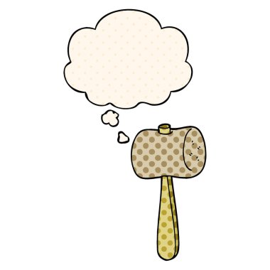 çizgi film tokmak ve çizgi roman tarzında düşünce balonu