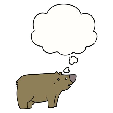 karikatür ayı ve düşünce balonu