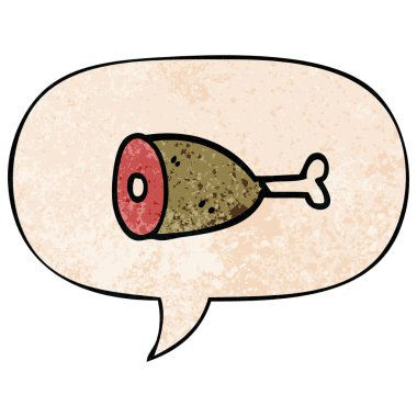 retro doku tarzında karikatür et ve konuşma balonu