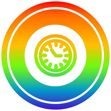 gökkuşağı spektrumunda duvar saati dairesel