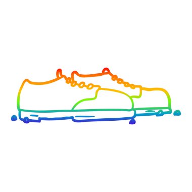 gökkuşağı gradyan çizgi çizim eski ayakkabı