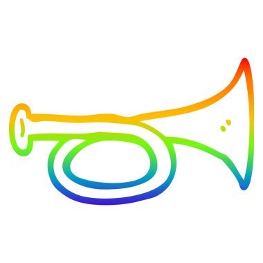 gökkuşağı gradyan çizgi çizim karikatür pirinç boynuz