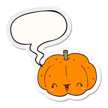 karikatür kabak ve konuşma balonu etiket