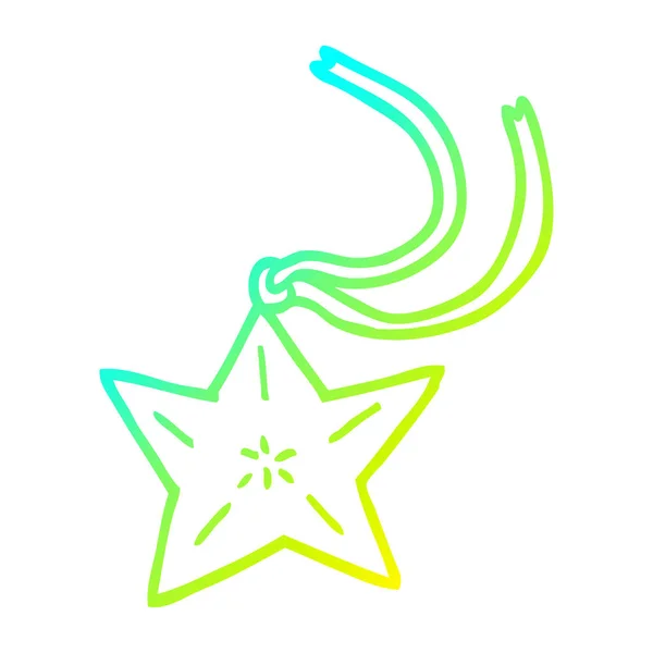 Linha gradiente frio desenho do colar estrela dos desenhos animados — Vetor de Stock