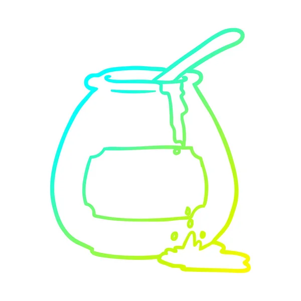 Ligne de gradient froid dessin pot de miel — Image vectorielle
