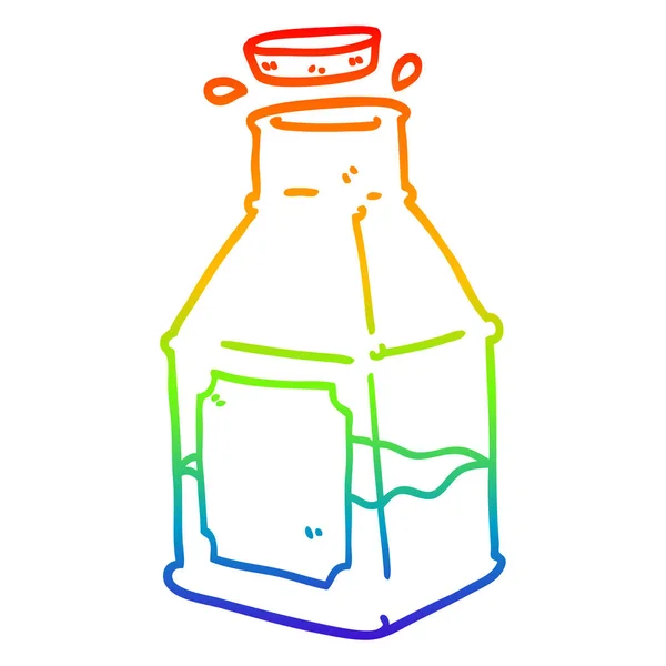 彩虹渐变线绘制卡通饮料在卧螺离心机 — 图库矢量图片