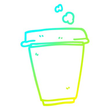 soğuk degrade çizgi çizim karikatür kahve fincanı