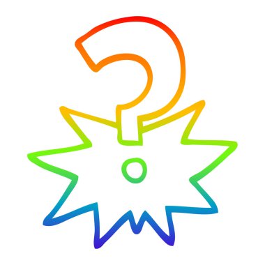 gökkuşağı gradyan çizgi çizim karikatür soru işareti