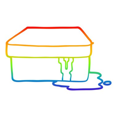 gökkuşağı degrade çizgi balçık ile karikatür kutusu çizim