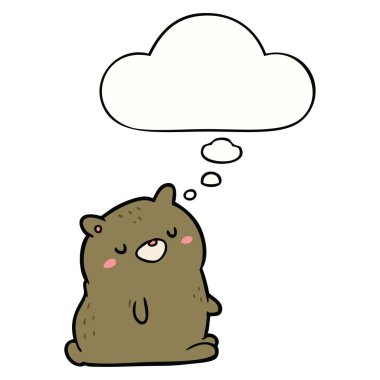 karikatür ayı ve düşünce balonu