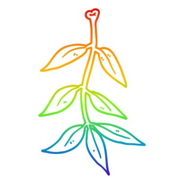 gökkuşağı degrade çizgi çizim karikatür yaprakları