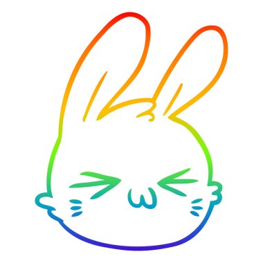 gökkuşağı gradyan çizgi çizim karikatür tavşan yüz