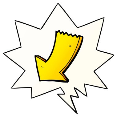 düzgün degrade stil çizgi film işaret ok ve konuşma balonu