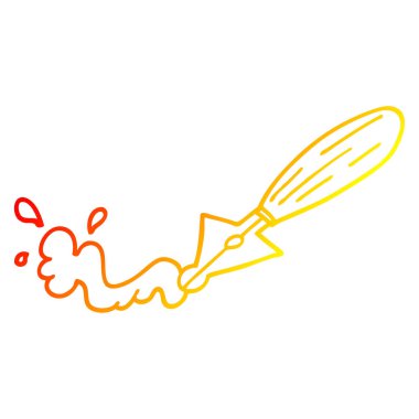 sıcak degrade çizgi çizim karikatür dolma kalem