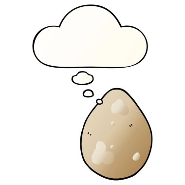 karikatür yumurta ve pürüzsüz degrade tarzında düşünce balonu