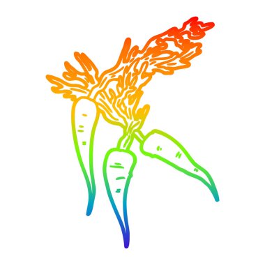 gökkuşağı gradyan çizgi çizim karikatür havuç