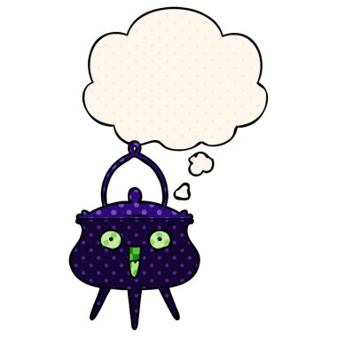 cadılar bayramı kazan karikatür ve çizgi roman stilit düşünce balonu