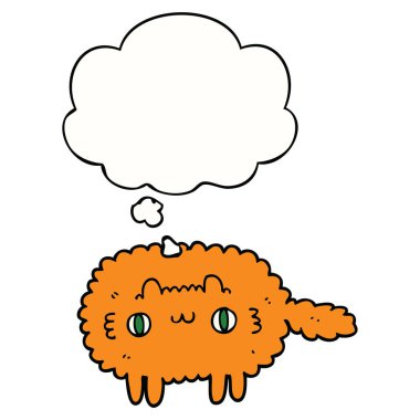karikatür kedi ve düşünce balonu