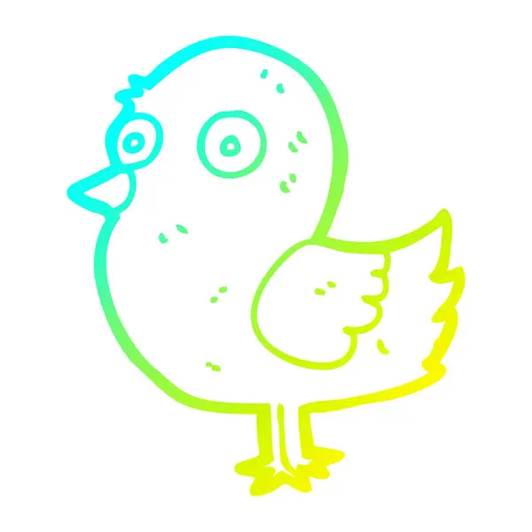 Čára studené přechodové čáry kreslený pták — Stockový vektor