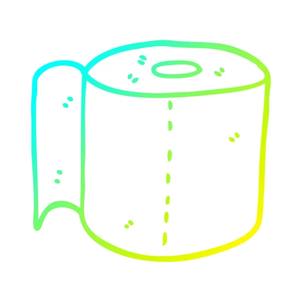 Roll gradient linia kreskówka rysunek toaleta zimny — Wektor stockowy