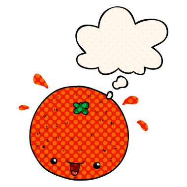 çizgi film turuncu ve çizgi roman tarzında düşünce balonu