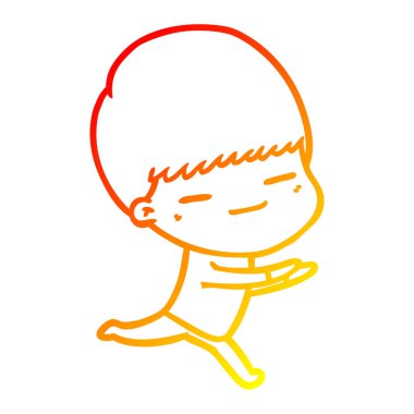 sıcak degrade çizgi çizim karikatür kendini beğenmiş çocuk