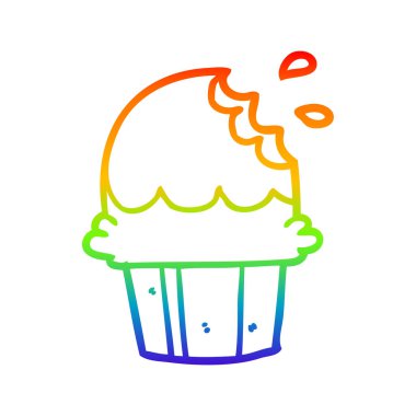 gökkuşağı degrade çizgi çizim çikolata cupcake