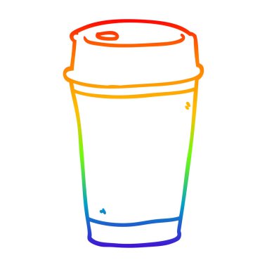 gökkuşağı degrade çizgi çizim karikatür kahve çıkarmak