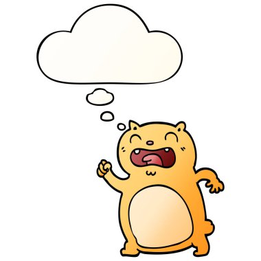 çizgi film kedi ve pürüzsüz degrade tarzında düşünce balonu